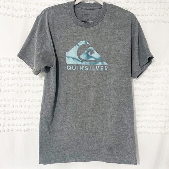 Quiksilver Other - Quiksilver gray and blue logo graphic tee m